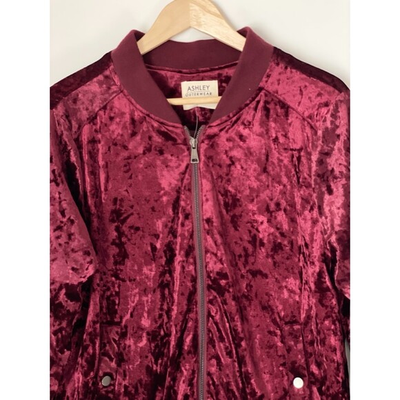Ashley Outwear 26 International Velvet Full Zip Bomber Jacket Size XL NEW - Picture 2 of 16